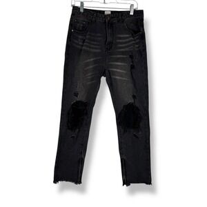 Polly Ripped‎ Jeans Black Womens Size 10 Grunge Distressed Punk Denim Streetwear